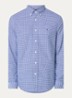 Heritage regular fit overhemd met ruitdessin en logoborduring - Royalblauw