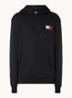 Hoodie met kangoeroezak en logo - Zwart