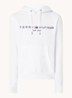 Hoodie met kangoeroezak en logoborduring - White / Wit