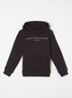 Hoodie met logoborduring - Zwart