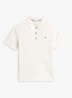 Kabelgebreide polo met logoborduring - Beige