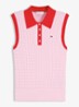Kabelgebreide spencer met logo - Roze