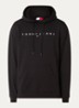 Linear Logo Embroidery Kangaroo Pocket Hoody - Zwart