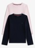 Longsleeve met logoborduring in 2-pack - Donkerblauw
