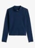 Longsleeve top met logoborduring - Donkerblauw