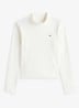 Longsleeve top met logoborduring - Wit