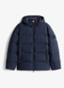 Puffer jack met capuchon en waterafstotende coating - Blauw