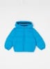 Puffer jack met donsvulling en afneembare capuchon - Blauw