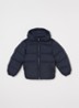 Puffer jack met donsvulling en afneembare capuchon - Lichtblauw