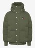 Puffer jas met capuchon en logo - Olijfgroen