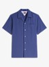Regular fit overhemd in linnenblend - Blue Storm-C6Q / Blauw