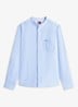 Regular fit overhemd in linnenblend - Blauw