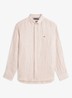 Regular fit overhemd van linnen met streepprint - Beige
