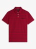 Regular fit polo met streepprint en borstzak - Donkerrood