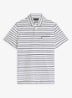 Regular fit polo met streepprint en borstzak - Gebroken wit