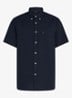 Seersucker regular fit overhemd met borstzak - Blauw