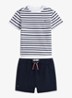 Set van t-shirt en korte broek met streepprint 2-delig - Donkerblauw