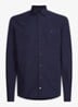 Slim fit overhemd met logo - Donkerblauw