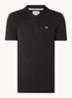 Slim fit polo van katoen met logo - Zwart