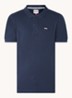 Slim fit polo van katoen met logo - Donkerblauw