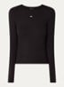 Slim Ribbed Long Sleeve T-Shirt - Zwart