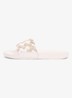 Slipper met gevlochten details en logo - Beige