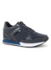 Sneaker met sleehak van leer - Donkerblauw