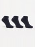 Sneakersokken in katoenblend met logo in 3-pack - Donkerblauw