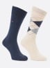 Sokken in katoenblend met logo in 2-pack - Creme