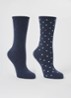 Sokken met print in 2-pack - Blauw