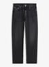 Straight fit jeans met donkere wassing - Donkergrijs