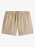 Straight fit korte broek in linnenblend - Beige