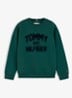 Sweater met logoborduring - Donkergroen