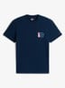 T-shirt met logo- en backprint - Donkerblauw