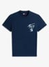T-shirt met logo- en backprint - Donkerblauw