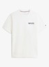 T-shirt met logo- en backprint - Ivoor