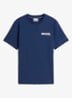T-shirt met logo- en backprint - Donkerblauw