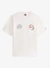 T-shirt met logo- en backprint - Beige