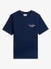 T-shirt met logo- en backprint - Donkerblauw