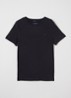 T-shirt met logoborduring - Donkerblauw