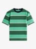 T-shirt met streepprint en logo - Groen