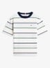 T-shirt met streepprint en logo - Donkerblauw