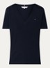 T-shirt met V-hals - Donkerblauw