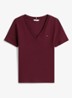T-shirt met V-hals - Deep Burgundy-XIH / Rood
