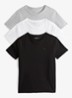 T-shirts met logo in 3-pack - Grijs