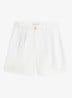 Wide leg korte broek van linnen met steekzakken - Wit