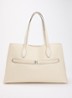 Lounge schoudertas van leer - Creme
