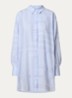 Semi-transparante longline blouse  - Lichtblauw