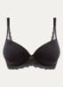 Comfort Allure voorgevormde T-shirt bh met kant details - Zwart