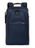 Rugzak met leren details en 16 inch laptopvak - Donkerblauw